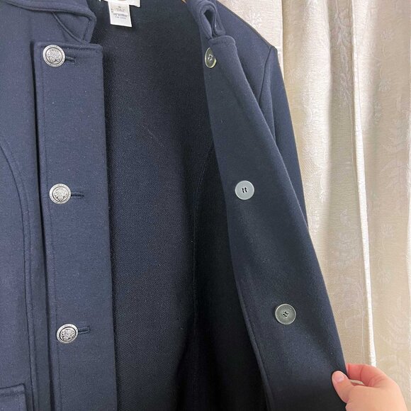 Military-inspired blue knit jersey blazer vintage Talbots - Picture 4 of 9